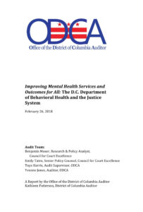 Improving Mental Health Services and Outcomes for All: The D.C. Department of Behavioral Health and the Justice System
