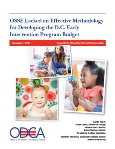 OSSE Lacked an Effective Methodology for Developing the D.C. Early Intervention Program Budget