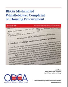BEGA Mishandled Whistleblower Complaint on Housing Procurement