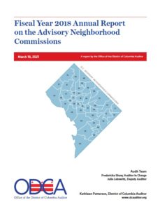 Fiscal Year 2018 Annual Report on the Advisory Neighborhood Commissions