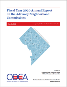Fiscal Year 2020 Annual Report on the Advisory Neighborhood Commissions
