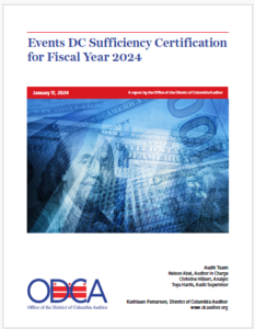 Events DC Sufficiency Certification for Fiscal Year 2024