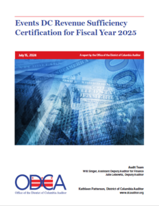 Events DC Revenue Sufficiency Certification for Fiscal Year 2025