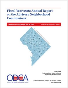 Fiscal Year 2022 Annual Report on the Advisory Neighborhood Commissions (Reissue 6.18.26)