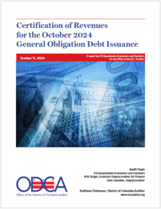 Certification of Revenues for the October 2024 General Obligation Debt Issuance