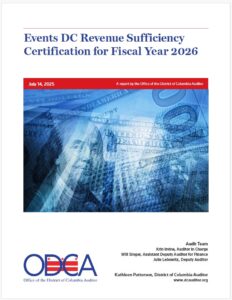 Events DC Revenue Sufficiency Certification for Fiscal Year 2026