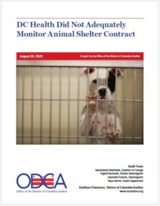 DC Health Did Not Adequately Monitor Animal Shelter Contract