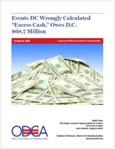 Events DC Wrongly Calculated "Excess Cash," Owes D.C. $68.7 Million