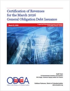 Certification of Revenues for the March 2026 General Obligation Debt Issuance